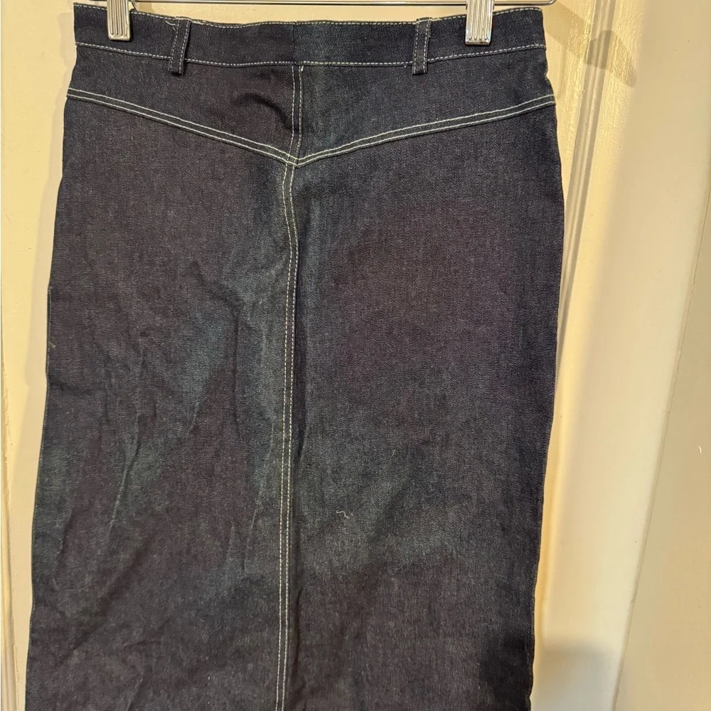 Three Hearts Blue Pencil Skirt Knee-Length Casual - Picture 5 of 7